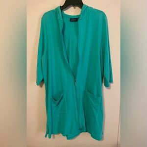 Denim&Co Aqua Hooded Swim Cover-Up